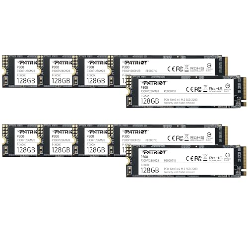 Image of Patriot Memory P300 128GB Internal SSD - NVMe PCIe Gen 3x4 - M.2 2280 - Solid State Drive - 10 Pack