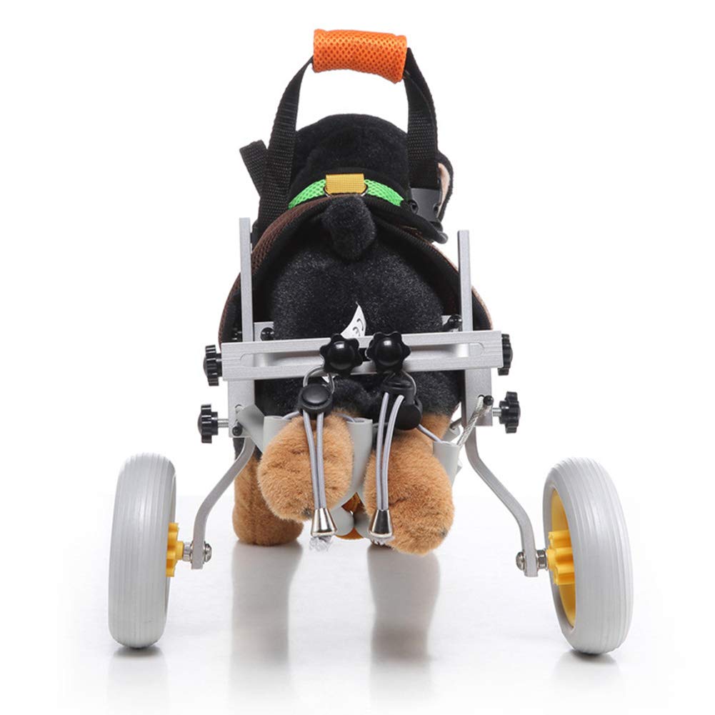 Carrellino per Cani Disabile Gatto Coniglio Cuccioli Ferito, Sedia a Rotelle per la Riabilitazione delle Zampe Posteriori, Gambe Posteriori e Cane Anziano, Carrello Regolabile per Correre, 4-9 kg