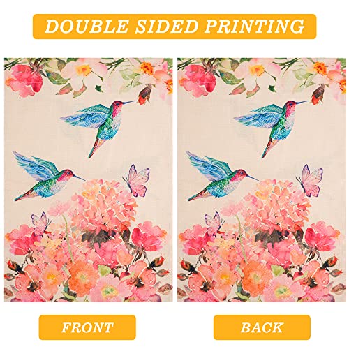 Wbcbec 1Pcs Hummingbird Spring Garden Flag Flower Garden Spring Yard Outdoor Flag Double Sided Small Burlap Bird Flag For Outside Holiday Decor(12.5 X 18 Inch, Pattern A) #TOP2