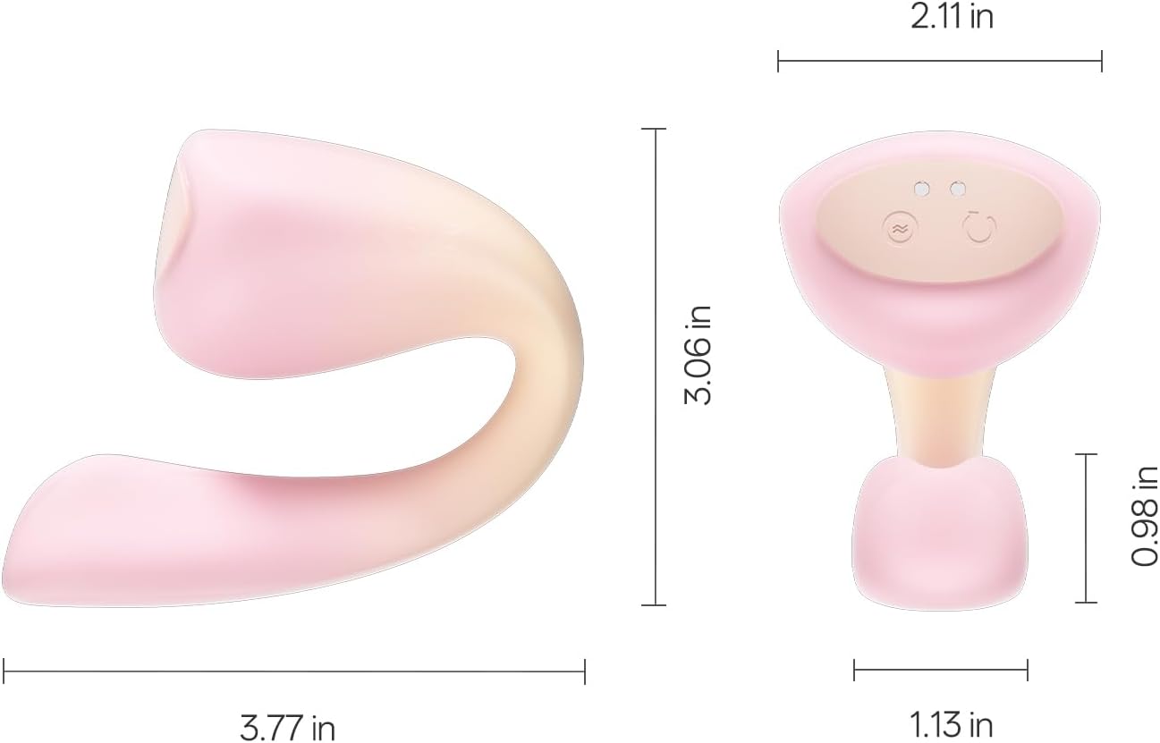 OSUGA C-Tail Dual Stimulation Rotating Vibrator for Women, Clitoral & G Spot Dual Stimulation Massager, 360° Ratating & Swinging Stimulation, Waterproof for Bath & Shower, Female Sex Toy (Pink)