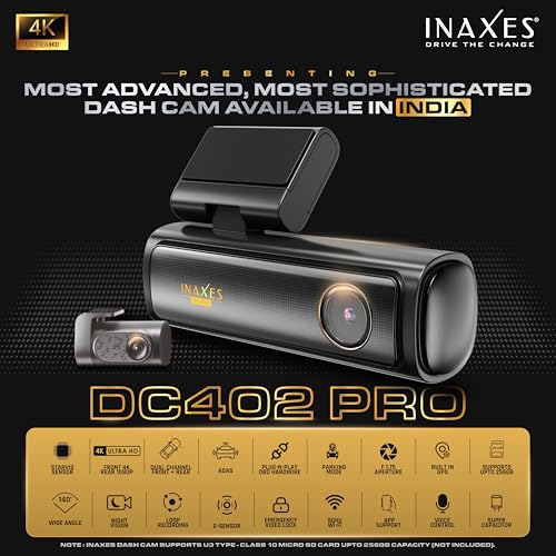 Image of DC 402PRO True 4K Ultra HD Dual Channel Dashcam (Front+Rear - 2026 Edition)| Starvis Image Sensor| Plug-N-Play OBD Hardwire for Parking Mode| ADAS | GPS| WiFi & APP Support|Loop Recording