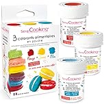 ScrapCooking - 3 Colorants Alimentaires Pâtisserie Comestibles Artificiels en Poudre - Rouge Jaune Bleu – Couleurs Primaires - Gâteaux, Biscuits & Pâte à Sucre - Fabriqués en France - 4011