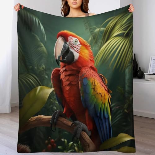 Couverture polaire perroquet pour des soirées cocooning chaleureuses sur le canapé - 2