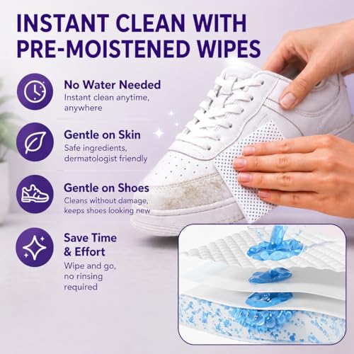 Air Jungles Bundle –Glass Cleaner Wipes for Auto Window Mirror 70 Coun, and Shoe Sneaker Cleaning Wipes, Dual-Textured Kick Clean for Leather, Suede, Boots - Image 7