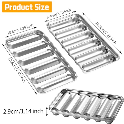 Edelstahl Wurstform mit Deckel, Leichte Entnahme DIY Hot Dog Form, Hausgemachte Fleisch Wurst Form, Antihaft Wursti-Maker Backform, Wurstformer für Backen Kochen Home Küche, BBQ, Veganen Bratwürsten