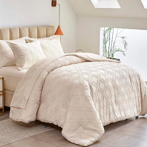 La mejor comparación de Edredon matrimonial - los preferidos. 49 Bluelander Juego de Funda Duvet para Edredon King Size (229*260 cm), Cubierta de Edredón con Cierre de Botones, 2 Fundas de Almohada (53*99 cm), Ultra Suave Microfibra (Beige,...