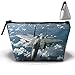 Produktbild Fighter Flugzeug Wasserdichte Trapez-Tasche Kosmetiktasche Make-up Tasche Groß Reise Kulturtasche Tragbare Aufbewahrung Bleistifthalter