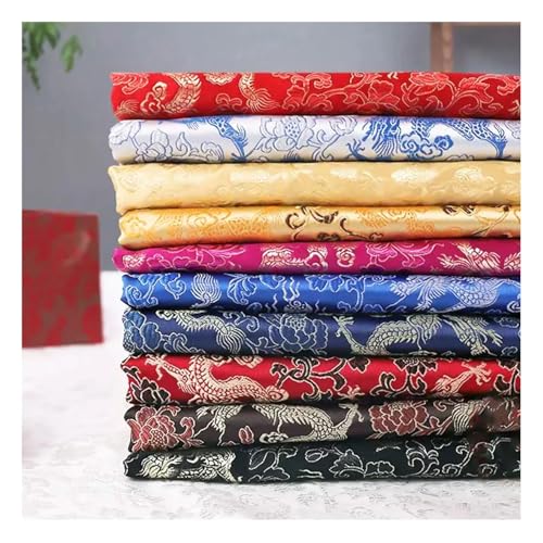 Matériel couture soie brodée dragon pour cheongsam robe cravate