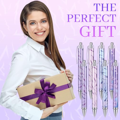 DERTE 24 Pcs Kpop Ballpoint Pens Kpop Party Favors Print Ballpoint Pens Purple Writing Pen with 4 Different Patterns for Students Back to School Accessories Stationery Supplies Birthday Party Gifts - Image 7