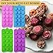 HKNMTT Chocolate Flower Molds Silicone 4 Pack, 11 Shapes 60 Cavities Chocolate Candy Fondant Mold Bite Size Rose Floral Mould for DIY Baker lover Soap Ice Butter