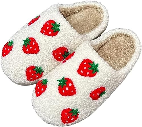 Image of LNERIP Animal Slippers Fruit Slippers Plant Slippers Various Cartoon Patterns Fluffy Soft Memory Foam Retro Indoor Outdoor Home Couple Shoes