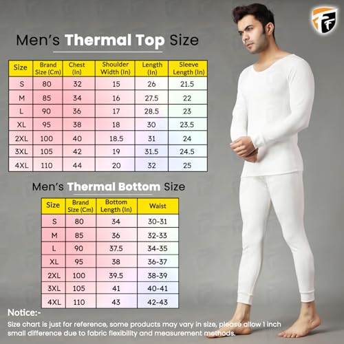 Image of FF Winter Wear Thermal Upper Vest and Bottom Lower Warmer Combo for Men Long Johns Underwear Set