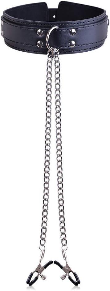 SM Nipple Clamps Neck Collar UTIMI BDSM Toy with Metal Chain Bedroom Restraints for Sex