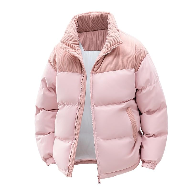 Image of Men's Winter Jacket Solid Color Long Sleeve Zipper Coat with Removable Hood Pockets