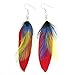 Natural Fashion Feather Theme Earring Boho Handmade Super Light Peacock Feather Danging Earrings for Women Girls Valentine's day Mother's day Gift