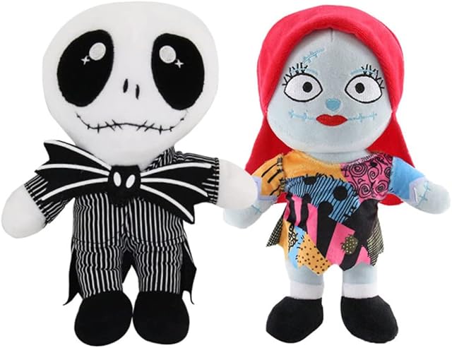 ZMOO Disney Nightmare Before Christmas Plush , Plush Stuffed Sally &Jack Pillow , Fluffy Doll Throw Pillow Decorative Cushion Sofa Couch Bedroom Decor Kids Birthday Gifts