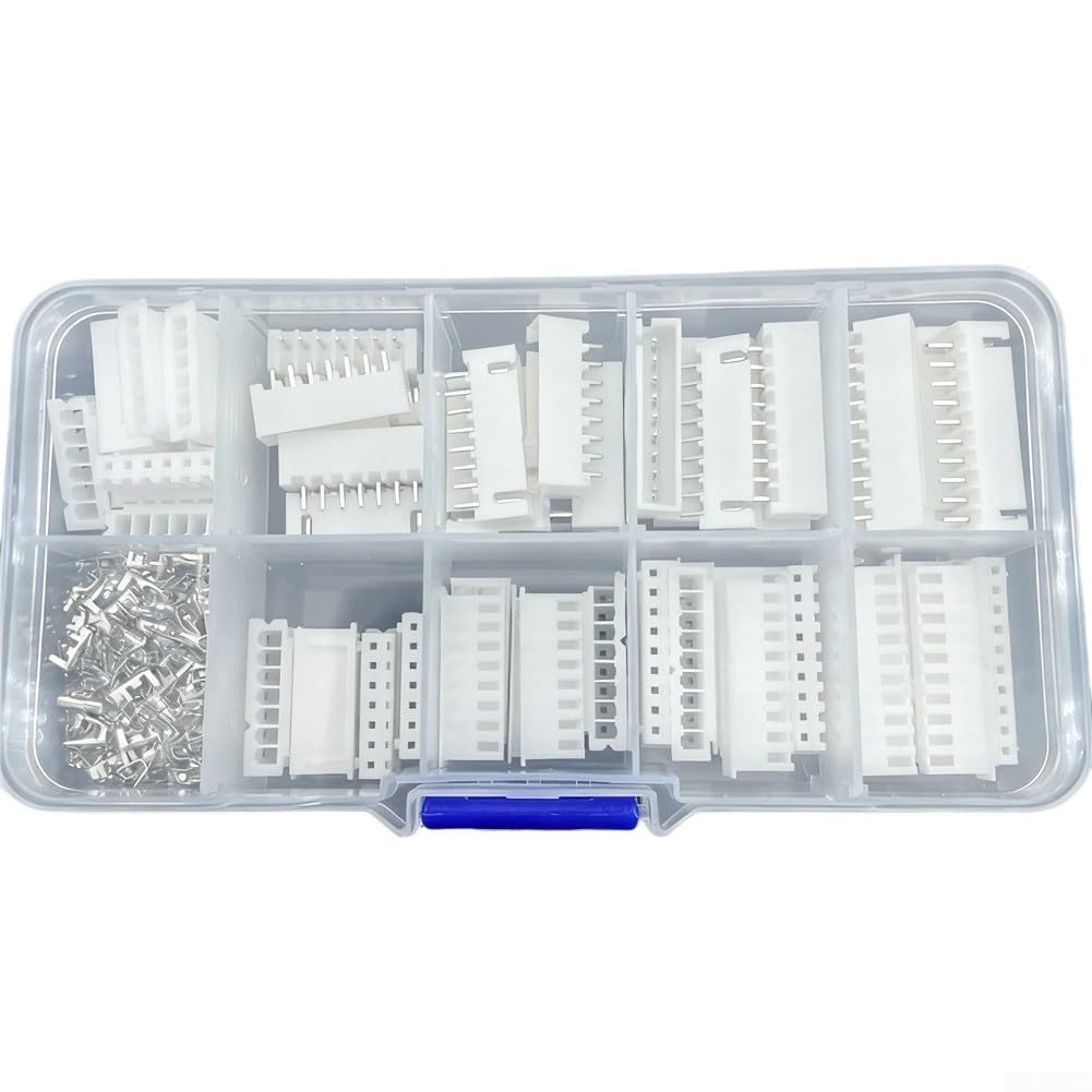 235 Stück für JST XH 2,54 mm Stecker-Sortiment mit 6 7 8 9 10-poligen männlichen weiblichen Gehäusen und passenden Terminals für elektronische Projekte