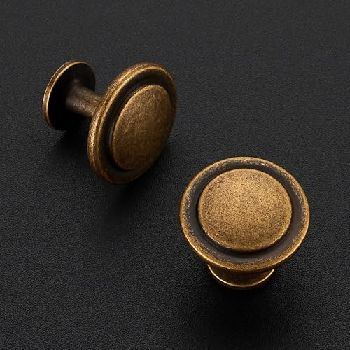 Image of Ravinte 1 Pack 1-1 /4 Inch Kitchen Cabinet Knobs Antique Brass Zinc Pulls Door Handles for Dresser Drawers