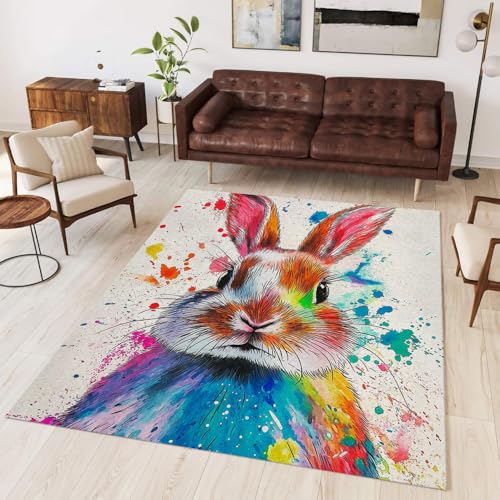 Tapis doux antidérapant aquarelle coloré de salon - 2