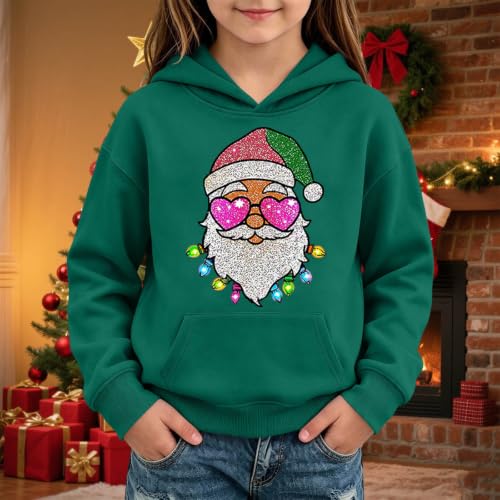 Girls Christmas Sweatshirts Santa Hoodie Long Sleeve Tops Xmas Shirts - image 2