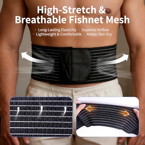 Faja para Hernia Umbilical para Mujer y Hombre, Ajustable, Negra, Talla L miniatura 3