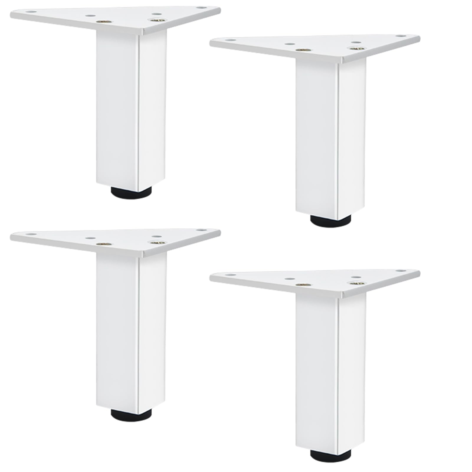 SZLXJMFL White, 4pcs Table Legs DIY Metal Furniture Feet Adjustable 6cm-40cm Heavy Duty Sofa Legs Cabinet Feet Cupboard Feet Kitchen Foot, Rubber Anti-slip Mat, Free Screw 10cm/4"