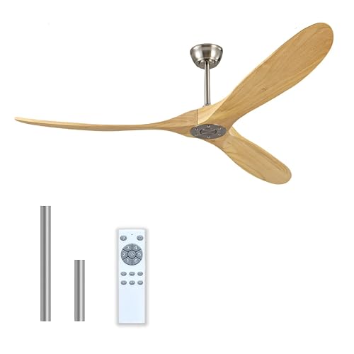 72 Inch Outdoor Ceiling Fan Without Light, Wooden Ceiling Fan