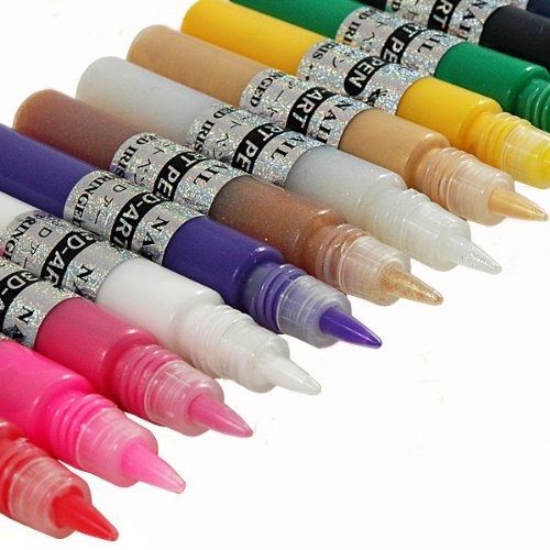 New Hot Sale 12 Colors 3D Acrylic Nail Polish Pen Pure Solid Glitter Gel Nail Art Painting Kit DIY Design Drawing Set