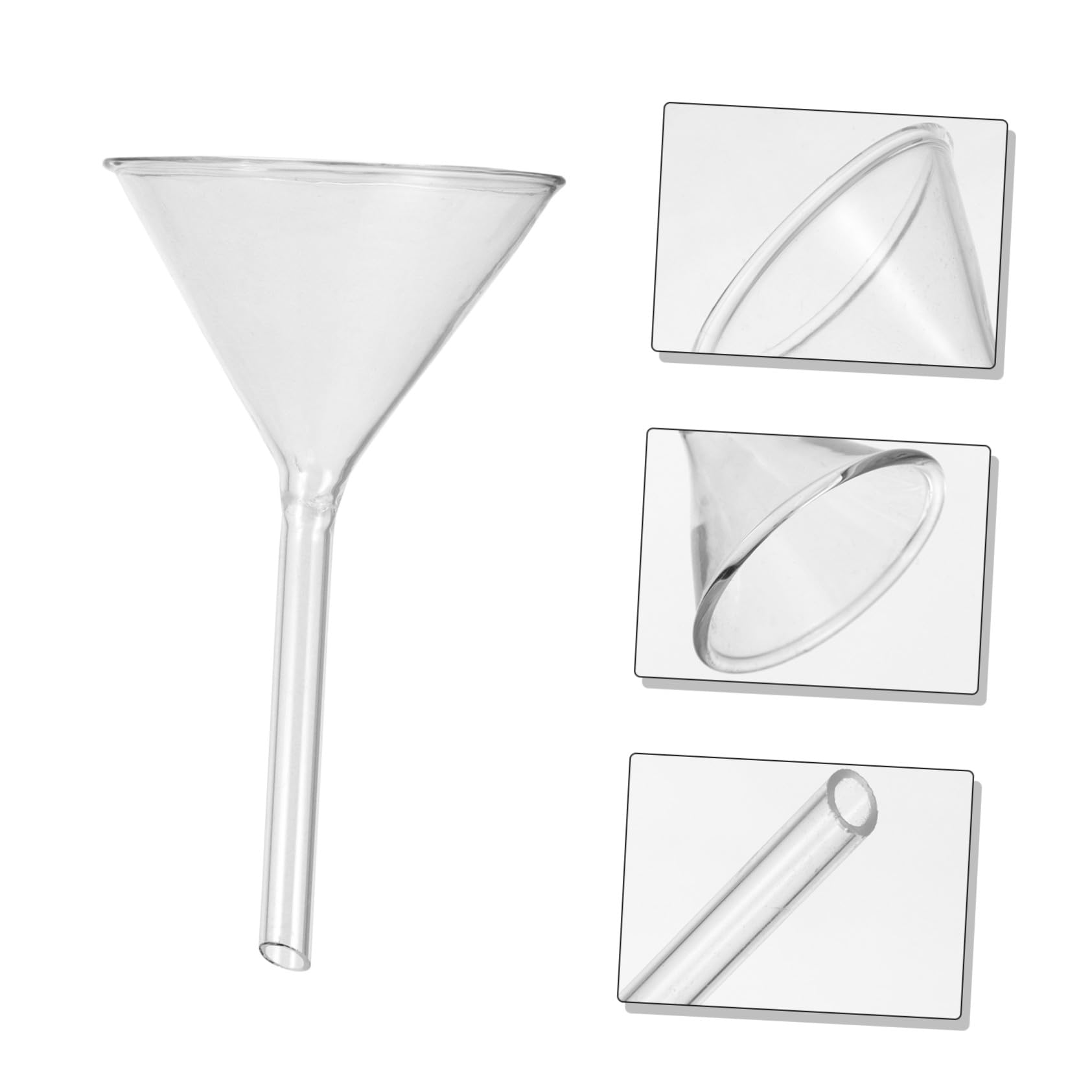 Toyvian 4 Stück Glastrichter Aus Laborglas Mit Kurzem Hals Präzise Flüssigkeitsübertragung Für Labor Basteln Und Kleines Abfüllen Chemikalienbeständig Transparent Stabile Wand