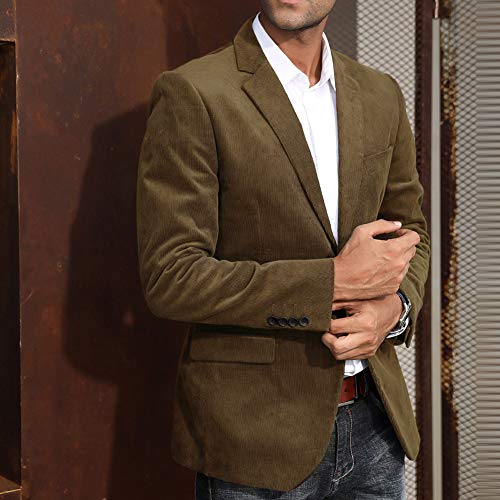 PJ PAUL JONES Mens Corduroy Blazer Jackets Slim Fit Two Button Casual Sports Coat3
