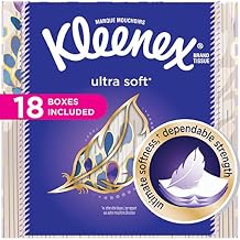 Kleenex Ultra Soft Facial Tissues, Cube Box, 75 Tissues per Cube Box, 18 Packs
