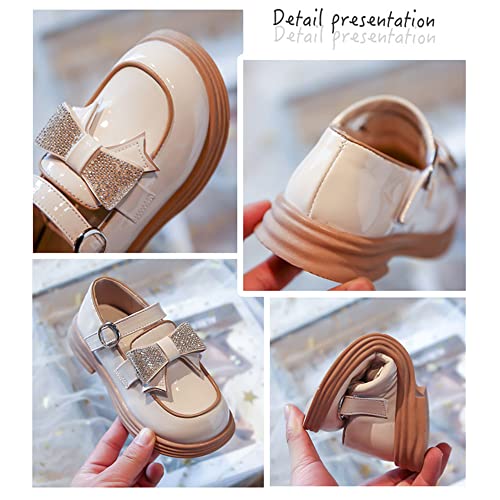 Little Girls Mary Jane Shoes Black White Party School Uniform Shoes for Girls Leather Princess Flower Dress Flats Shoes Toddler/Little Kid/Big Kid3