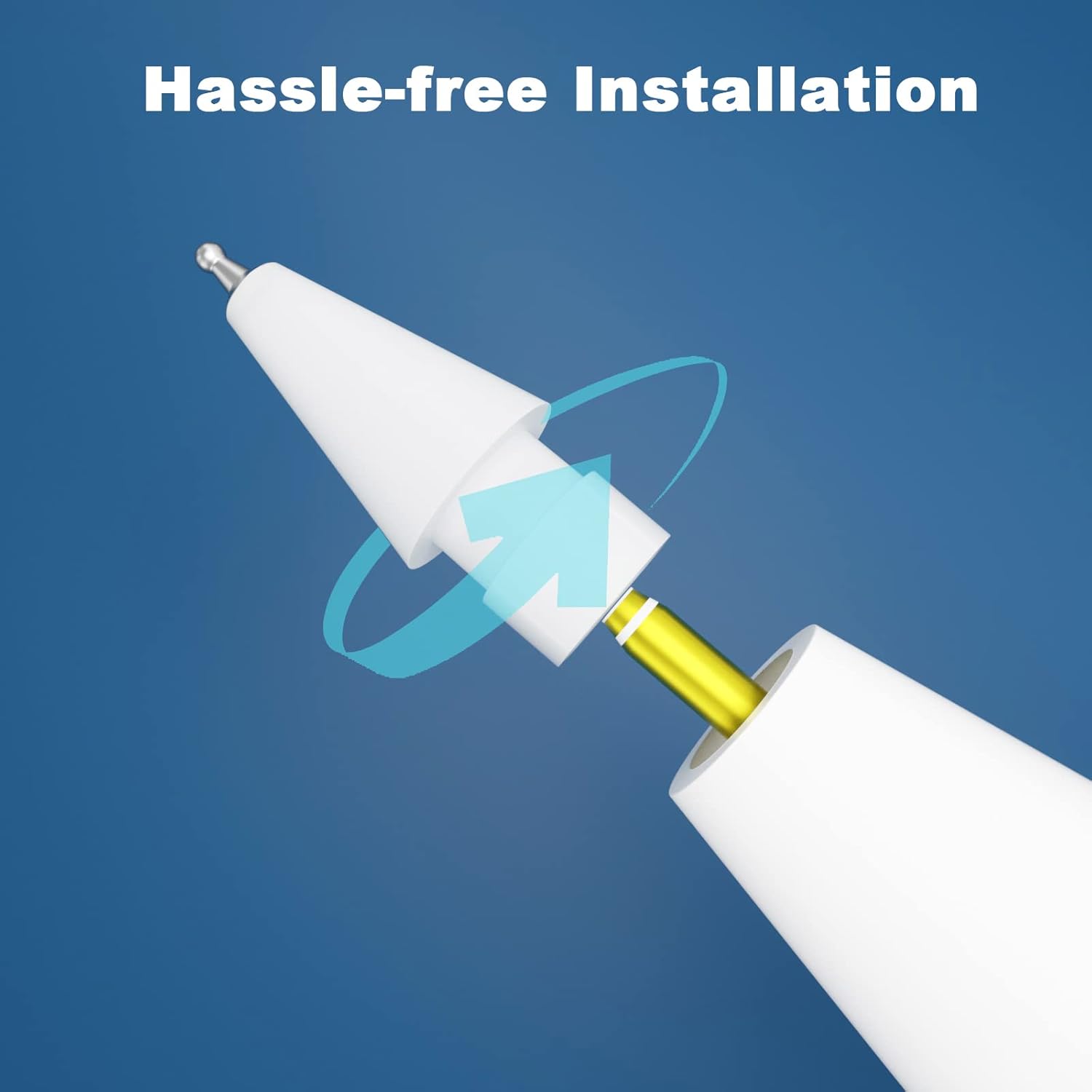 Upgraded Fine Point Pen Like Writing Pencil Tips compatible with Apple Pencil Gen 1st,2nd, Paper-feel Wear Out Resistance Ipad Pencil Nibs fits for Apple iPad Pro Pen,2 Pack White