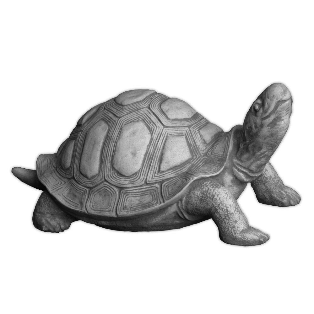 gartendekoparadies.de Turtle, stone figure, H. 20 cm, 14 kg, gray, frost-proof made of cast stone for outdoor use