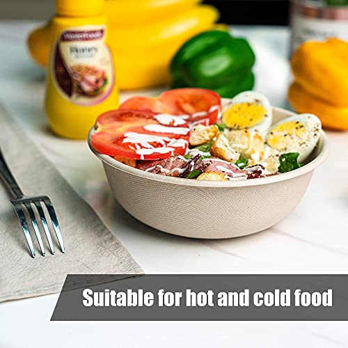 Disposable Paper Bowls, 24Oz [50 Pack] Large Bowl-100% Compostable, Biodegradable, Green And Eco-Friendly Natural Colour Bowls - Convenient For Daily Use For Salad, Hot Soup, And Pasta #TOP2