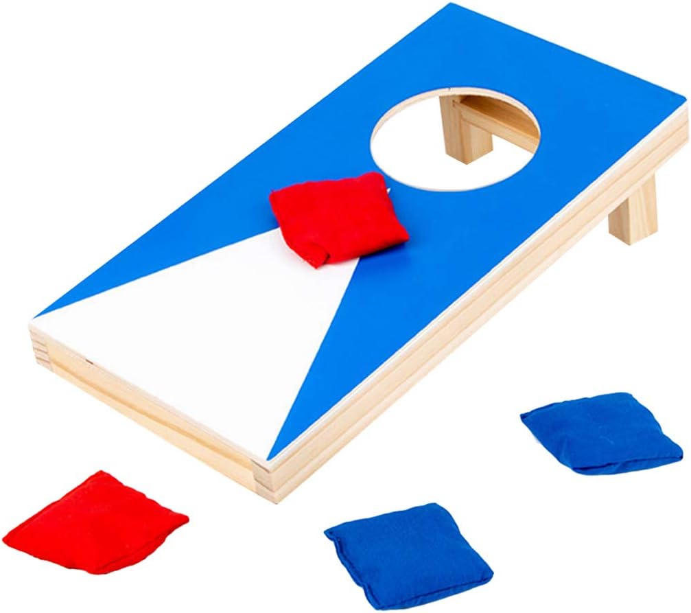 Cornhole Game Set Wood Party Throw Toy Cornhole Board Set Toss Game Set for Kids Toss Game Sets Cornhole Board Set Interactive Toys Cornhole