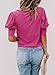 SimpleFun Hot Pink Tops for Women Going Out Puff Sleeve Shirts Stylish Summer Y2K Clothes (Hot Pink,L)