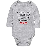 I Love My Grandma Baby Boy Clothes Unisex Funny Baby Girl Onesies 0-3 Months graylong