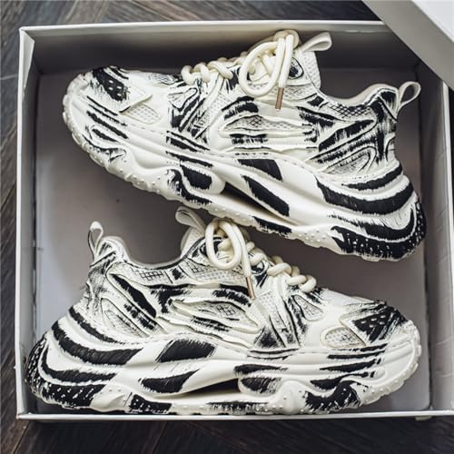 Trend Fashion Breathable Mesh Lace Up Chunky Sneakers for Mens Lightweight Non-Slip Round Toe Casual Outdoor Walking Running Shoes Sport Dad Shoes2