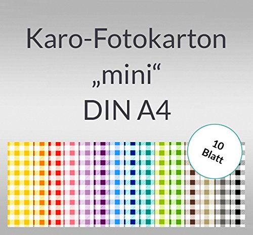 10 x Ludwig Bähr Fotokarton Karo 'Mini' 300g/qm A4 gelb