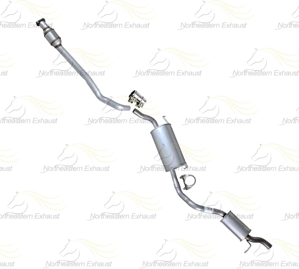 Exhaust Catalytic Muffler and Resonator System Kit Compatible with Ford Transit Connect 2010-2013 2.0L | Stainless Steel | Northeastern Exhaust | Includes Gasket, Clamp and Sleeve | Direct-Fit