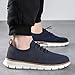 Casual Dress Sneakers for Men Unisex Business Oxfords Breathable Non Slip Zero Drop Walking Footwear Lightweight Comfortable Fashion Running Shoe Dark Blue