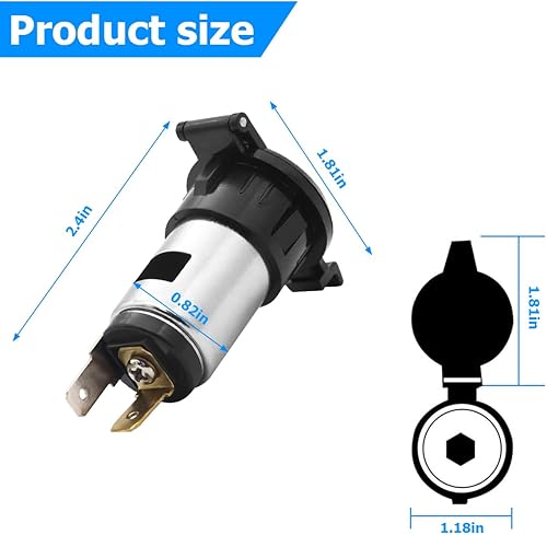 Miniatura 2 de BESULEN Enchufe para encendedor de cigarrillos de 12 V-24 V, adaptador de encendedor de cigarrillos hembra con cable de extensión, enchufe a prueba