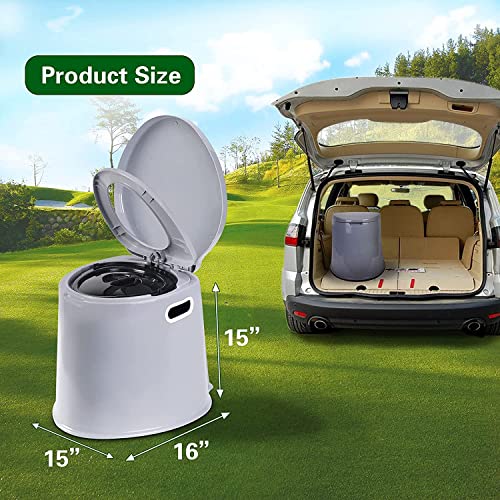 Mamahome Portable Toilet Camping Toilet, Upgraded Travel Toilet, With Detachable Inner Bucket And Detachable Toilet Paper Holder, Detachable Toilet Paper Holder (Gray), Large, (D-1Pc-Grey) #TOP1