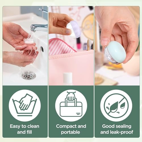 RONRONS Leak Proof Mini Travel Jars, Travel Containers for Creams with Lids and Labels, Travel Bottles Lip Balm Cosmetic for Jewelry Case Toiletries Moisturizer Plastic Small Jar 5 Pcs 10ml2