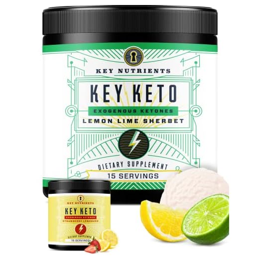 BHB Exogenous Ketones Powder - Lemon Lime Sherbet Keto Exogenous Ketones, Keto BHB Powder, Ketones Exogenous Ketone Powder - BHB powder - Instant Keto Drink Mix for Keto Boost (15 Servings)