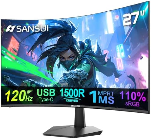 Best All-in-One — SANSUI Curved USB-C Monitor with Speakers