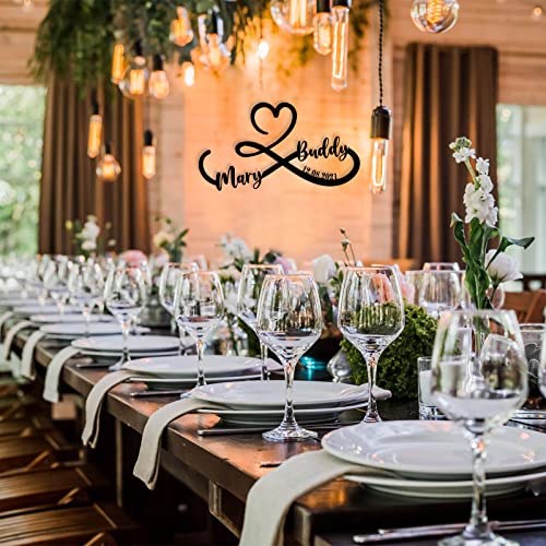 Exunart Personalized Family Name Sign Custom Infinity Heart Sign Name Sign Wall Hanging With Couples Names-Eternity Symbol For Anniversary And Wedding-Heart Personalized Infinity Symbol(15"-36") #TOP1