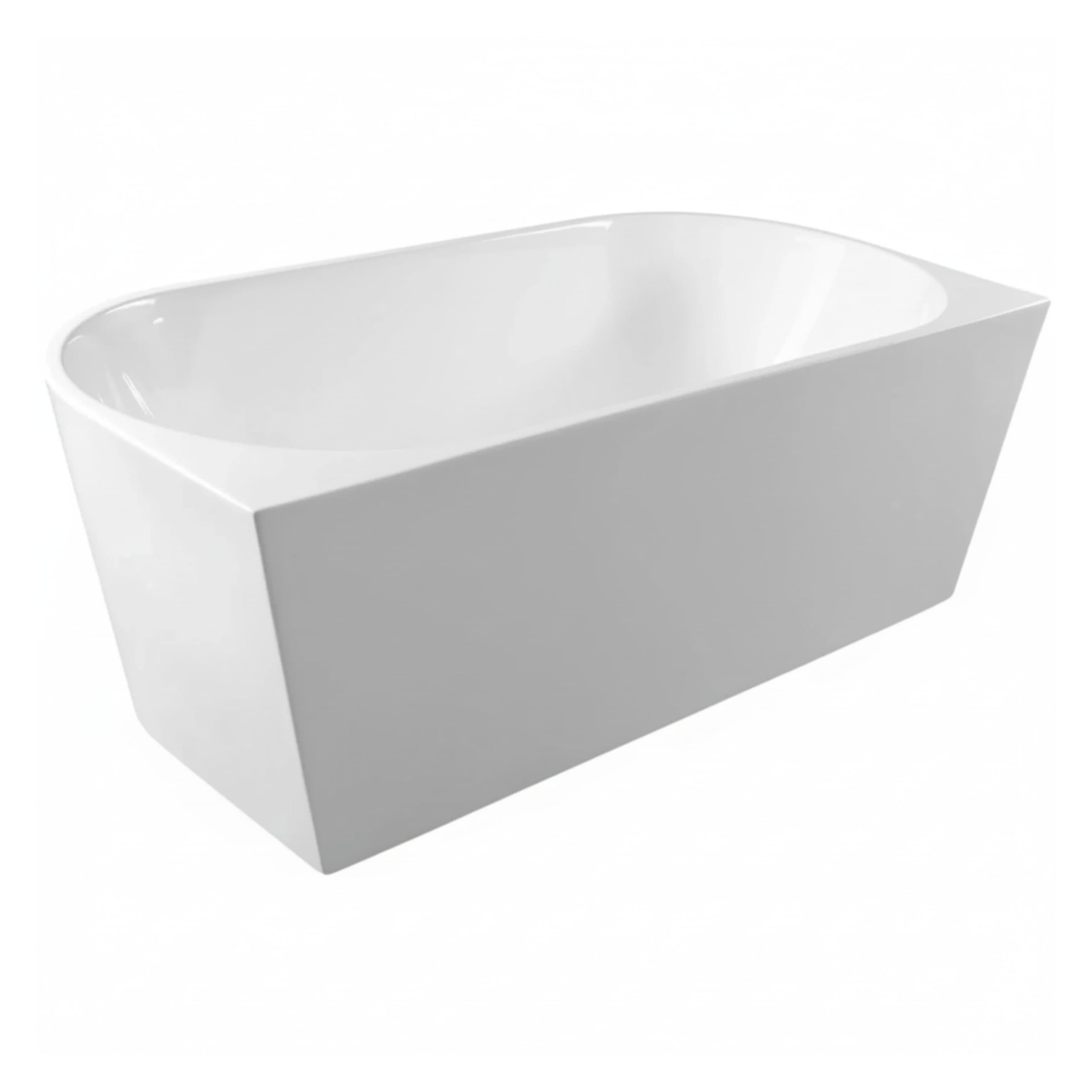 Bañera Exenta de Pared 214 L - Diseño Moderno con Desagüe Click-Clack Negro - Bañera Independiente 150 x 75 cm de Acrílico 3,5 mm para Mayor Retención Térmica