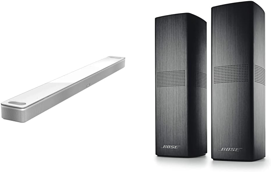 Bose Soundbar 900 Sound Soundbar, Bluetooth White & Bose Surround Speakers 700 Speakers, Black